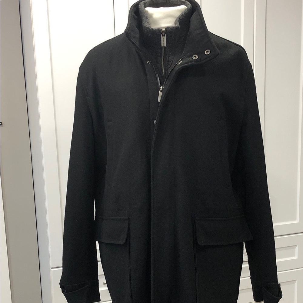 Michael Kors Wool Blend Coat w/ Quilted Bib Liner | Men’s XL | Black